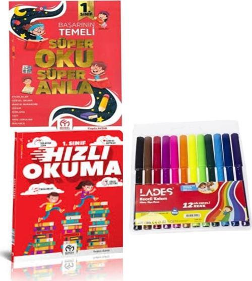 1.sınıf Süper Oku Anla +Hızlı Okuma Ve Keçeli Kalem 12'li