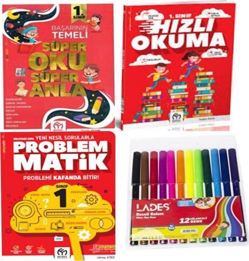 1.sınıf Yeni Nesil Sorularla Problemmatik +Süper Oku Anla +Hızlı Okuma Ve Keçeli Kalem 12'li