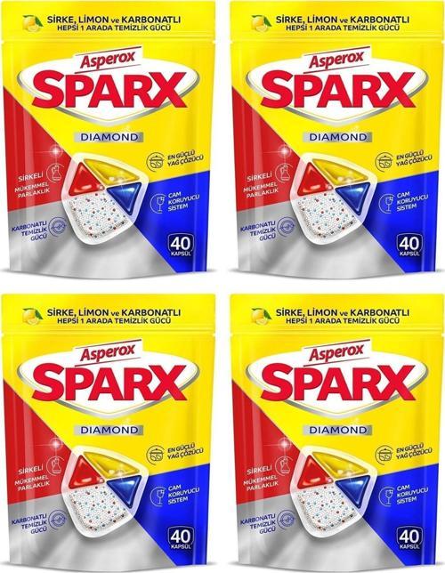 Sparx Diamond Bulaşık Makinesi Kapsülü 40'lı x 4 Adet