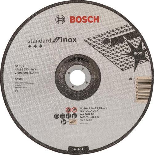 - 230*1,9 mm Standard Seri Düz Inox (Paslanmaz Çelik) Kesme Diski (Taş)