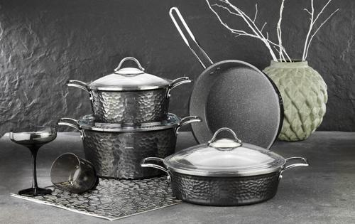 Copper Platin 7 Parça Tencere Seti