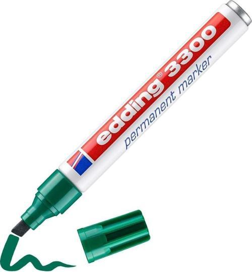 3300 Permanent Markör Kalem 1-5 Mm Kesik Uçlu Kalem Yeşil E-3300 (10 Lu Paket)