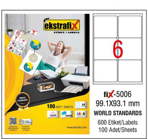 Ekstrafix Lazer Etiket 99,1X93,1Mm Fix-5006 8697659889647