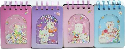 Unick Color Not Defteri Küçük Boy Spiralli Boncuklu Kedi 6717 (16 Lı Paket)