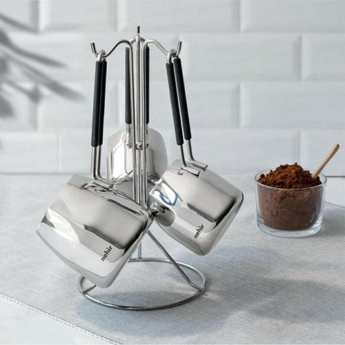çelik askılı cezve takımı - 3 lü cezve seti modern
