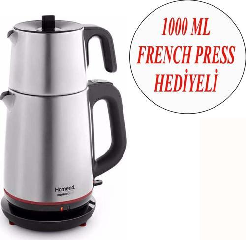 Çay Makinesi Çelik ve Cam Filtre Kahve Demliği 1000 ML