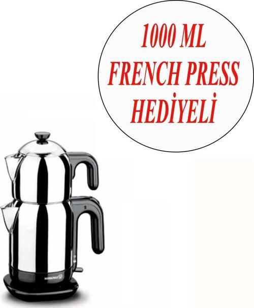 Demtez Çay Makinesi ve Cam French Press Demlik