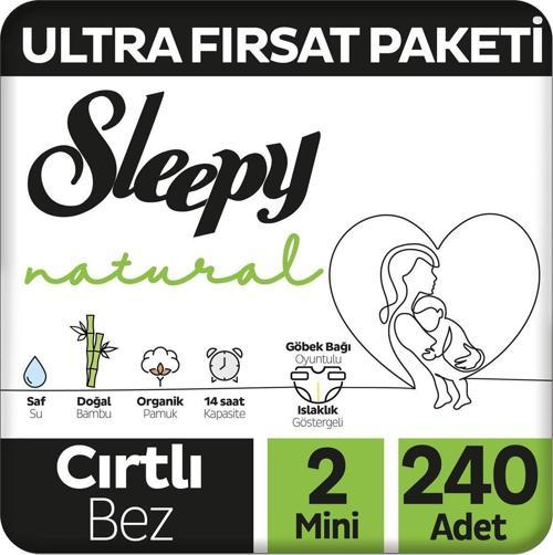 Natural Ultra Fırsat Paketi Bebek Bezi 2 Numara Mini 240 Adet