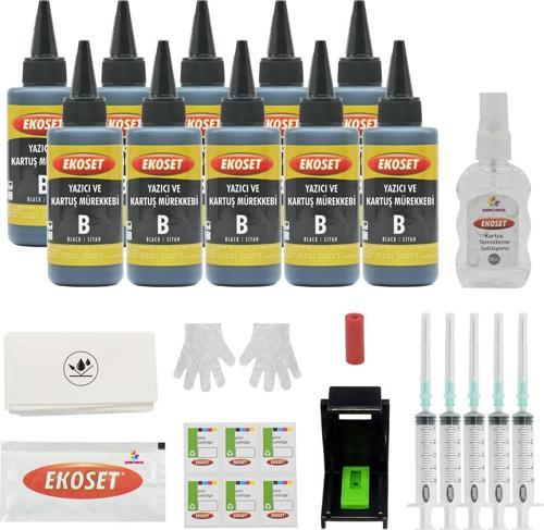 Ekokartuş Dolum seti Canon PG-46 uyumlu Siyah 10'lu set