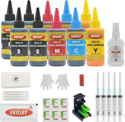Ekokartuş Dolum seti hp 1115 2135 2136 3630 3635 hp 652 uyumlu 10'lu set