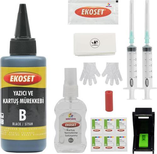 Canon E404 E414 E464 E474 E484 uyumlu Siyah Kartuş dolum seti 10 Dolumluk Pg-46 uyumlu 100ml