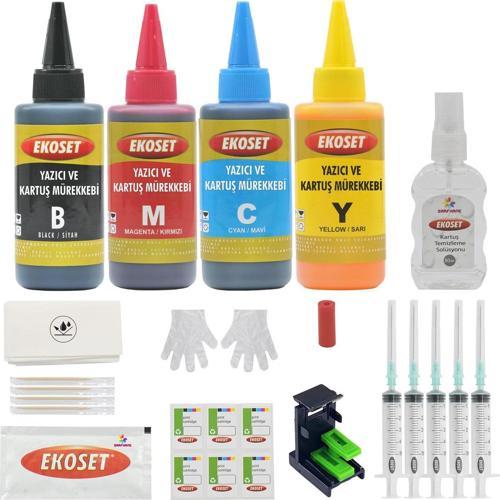 Canon E404 E464 uyumlu Kartuş dolum seti PG46/56 uyumlu 4X100ml