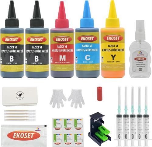 Ekokartuş Dolum seti hp 301 1000 2000 3000 1050A uyumlu 5'li set
