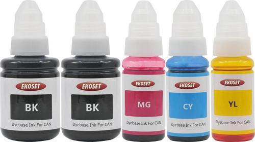 Canon G3400 G3410 G3411 G3415 uyumlu Renkli ve siyah Mürekkep 5'li set