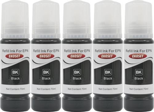 Epson 103 L3151 L3156 L3160 L5190 Siyah Muadil Mürekkep 70ml 5 adet