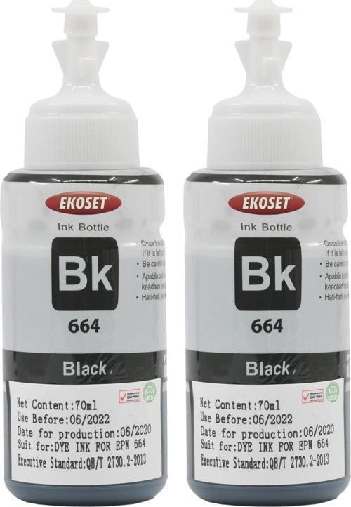 Epson L3050 L3060 L3070 Siyah Muadil Mürekkep 2 adet 70 ml