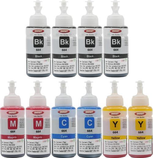 Epson L100 L110 L130 L200 L210 L220 Renkli Muadil Mürekkep 70ml 10 Adet