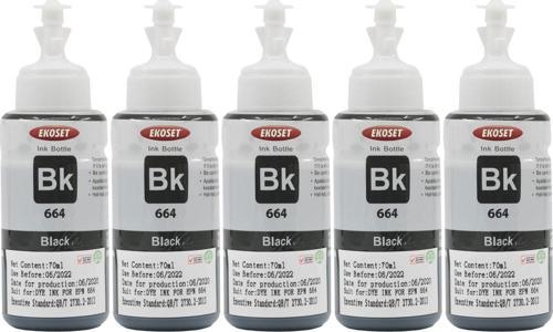 Epson L1300 L3050 L3060 L3070 Siyah Muadil Mürekkep 70ml 5 adet