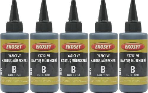 Epson L200 L210 L220 L300 L310 L355 Siyah Muadil Mürekkep 5'li set 100ml