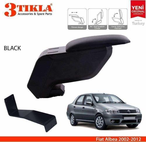 Fiat Albea 2002-2012 Delmesiz Çelik Ayaklı Siyah Kolçak Kol Dayama