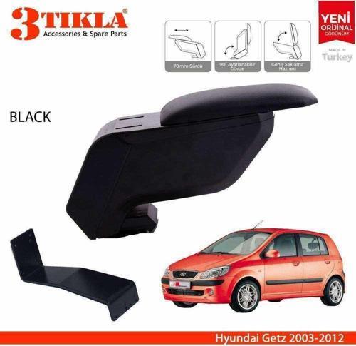 Hyundai Getz 2003-2012 Delmesiz Çelik Ayaklı Siyah Kolçak Kol Dayama