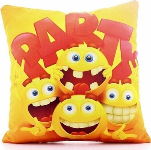 Dekoratif Şık Tasarımlı Party Desenli Dekoratif Özel Tasarım Yastık 27 x 27 Cm