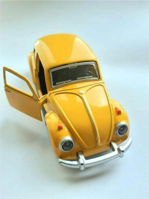 Dekoratif Sarı Çek-bırak Metal Vosvos Araba Dıe Cast Büyük Boy 12cm