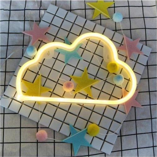 Sarı Dekoratif Bulut Neon Led Masaüstü Gece Lambası