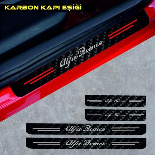 Alfa Romeo Giulietta İçin Uyumlu Aksesuar Oto Kapı Eşiği Sticker Karbon 4 Adet