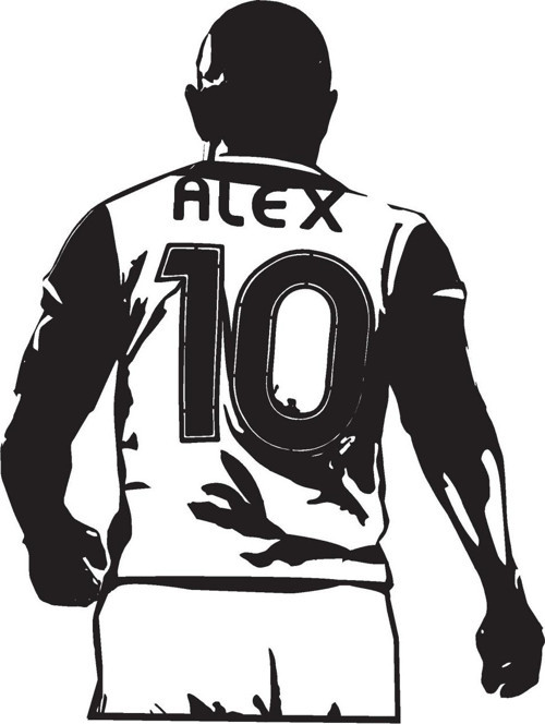 Futbolcu Alex Duvar Dekor Sticker 40 x 50 cm