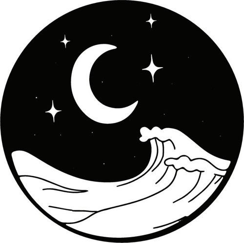 Gece Ay Ve Yıldızlar Duvar Dekor Sticker 40 x 40 cm