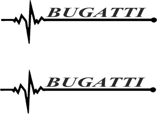 Nabız Ritm Oto Cam Sticker Bugatti 15 x 4 cm