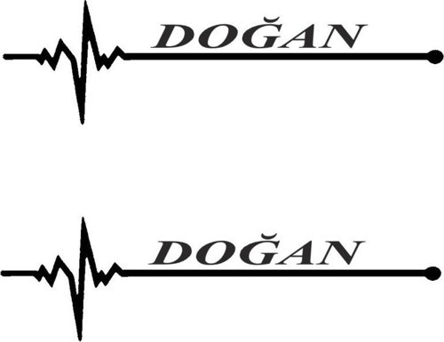Nabız Ritm Oto Cam Sticker Doğan 15 x 4 cm