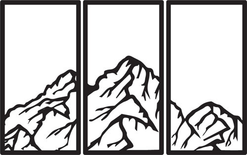 Pencereden Dağ Manzarası Duvar Dekor Sticker 70 x 32 cm