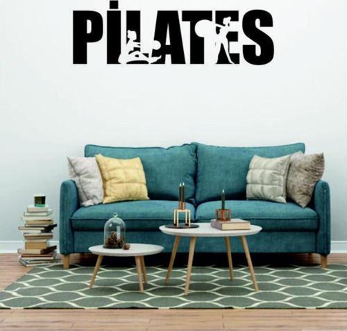 Pilates Yazısı Duvar Dekor Sticker 50 x 15 cm