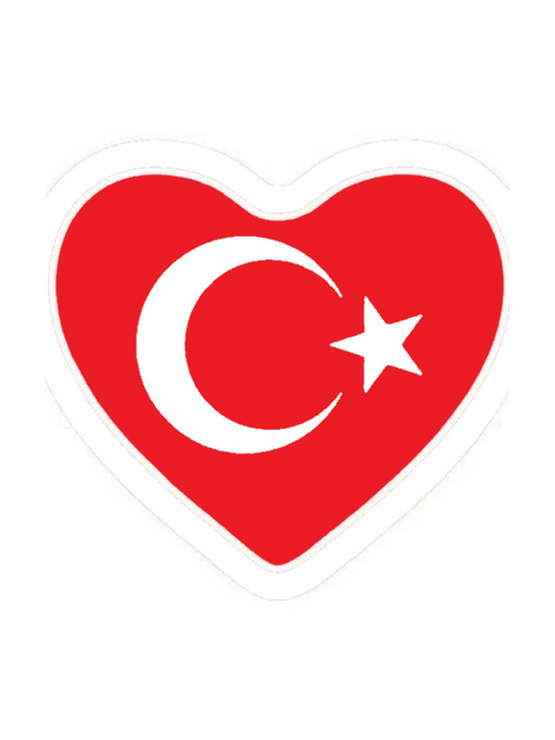 Türk Bayrağı 6 Duvar Dekor Sticker Kırmızı 60 x 60 cm