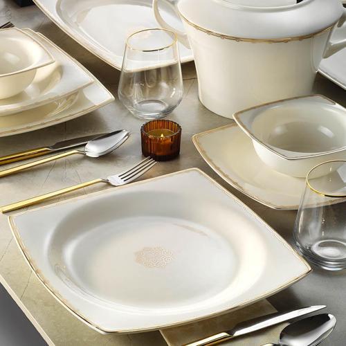 1139721 Bone Mare 62 Parça Yemek Takımı Altın Yaldız