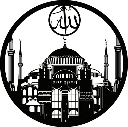 Ayasofya Desen Duvar Dekor Sticker 40 x 40 cm