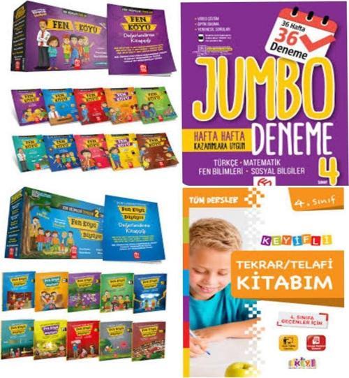4. Sınıf Jumbo Tüm Dersler Deneme+Fen Bilimleri Öyküleri Fen Köyü1.Ve2.Seri+Telafi Tekrar Kitabım