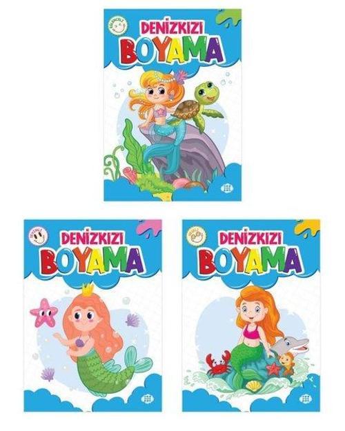 Deniz Kızı Boyama  Seti - 3 Kitap Takım