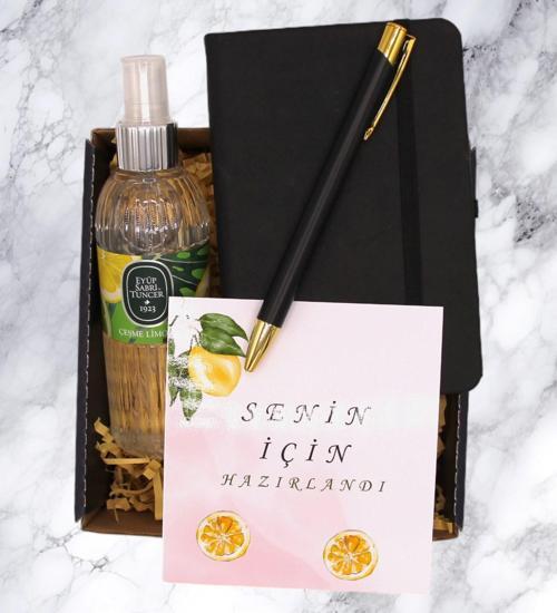 HEDİYE KUTUSU - DEFTER & KALEM & KOLONYA