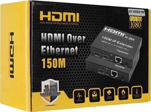 Hy-Hdex150 Hdmi+İr(Tx) To 2Hdmi+İr(Rx) Hdmi 150 Metre Uzatıcı