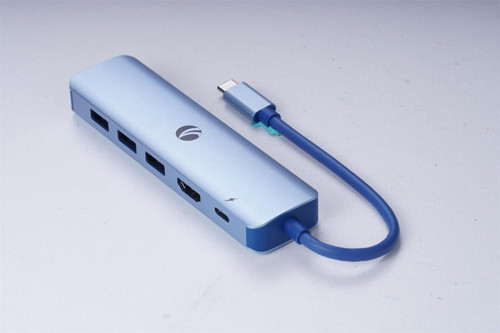 Cue55 Mavi Type-C To Hdmi(4K@30Hz)+Gigabit Lan+Usb3.0+Pd 3.0 100W Çoklayıcı