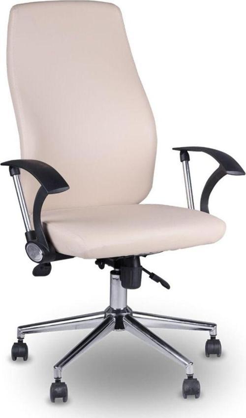 Kahel Krem Deri Çalışma Koltuğu Ofis Koltuğu