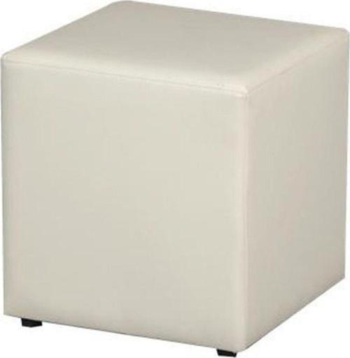 Square Beyaz Kare Puf 33x33x38 cm