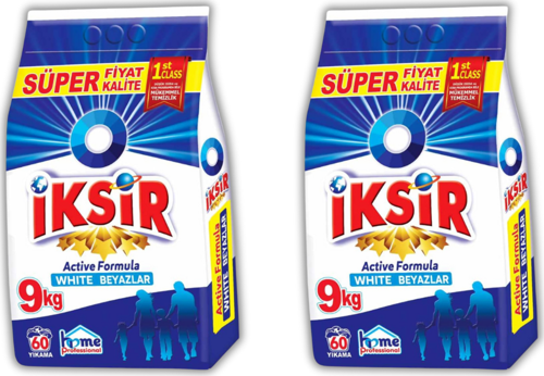 Toz Deterjan Beyazlar İçin 2 Ad. x 9 Kg. (18 Kg. - 120 Yıkama)