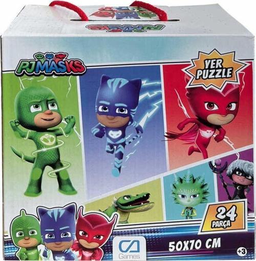 Puzzle 24 Parça PJ Masks Yer Puzzle PJMASKS 50x70 Cm