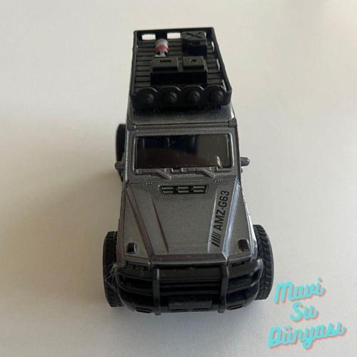 Çek Bırak Metal Gri Renk Araba AMZ G63 Offroad Jeep Kapılar Açılır Araba