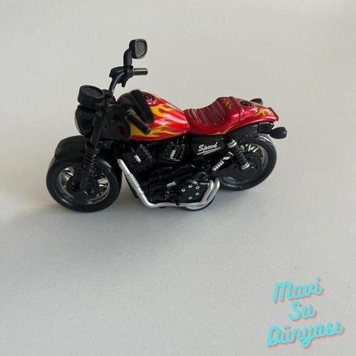 Çek Bırak Metal Küçük Boy Kırmızı Renk Motosiklet