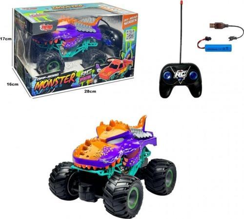 Uzaktan Kumandalı, Şarzlı, Monster Canavar Mor Renk Araba